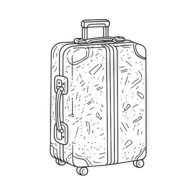 Viaje com estilo com uma mala chique desenho de linha simples de bagagem e conceito de bagagem de viagem