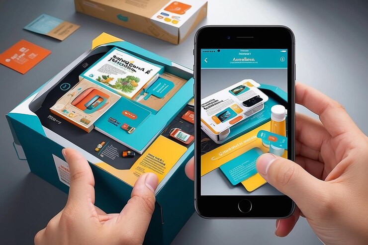 Foto viaje de embalaje de productos infundido con realidad aumentada