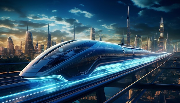 Viaje futurista a la velocidad de la luz Viaje en el tiempo a una velocidad súper rápida