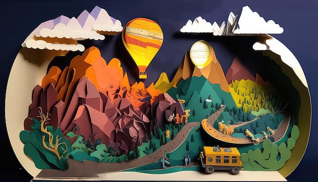 Viaje en Globo Papercut