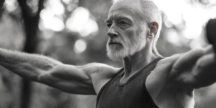 Viaje Un hombre que abraza la salud y la fuerza
