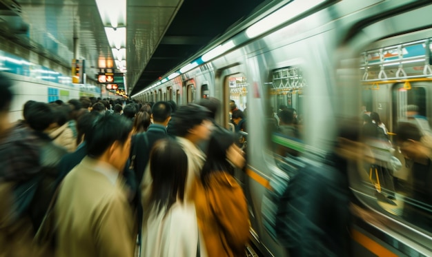 Viaje a la hora pico en el metro urbano