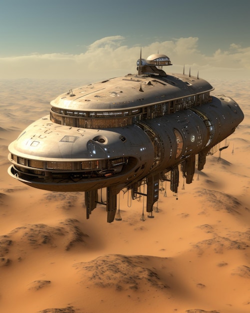 Viaje místico revelando el mundo enigmático de la nave espacial latente arabegótico