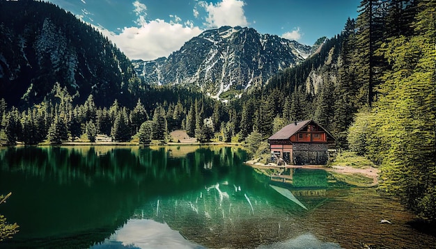 Viaje por la naturaleza Vista idílica del lago Heiterwang en los Alpes de Ammergau Tirol Austria