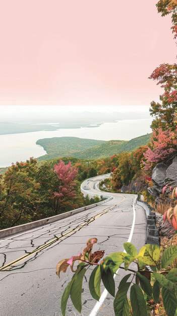 Un viaje panorámico por carreteras de montaña presenciando el follaje de otoño vistas impresionantes 43