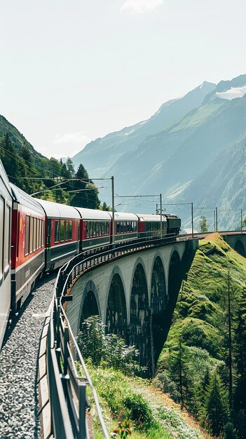 Foto un viaje panorámico en tren por el glaciar