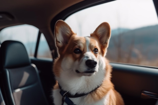 Viaje de perro Corgi Generar Ai