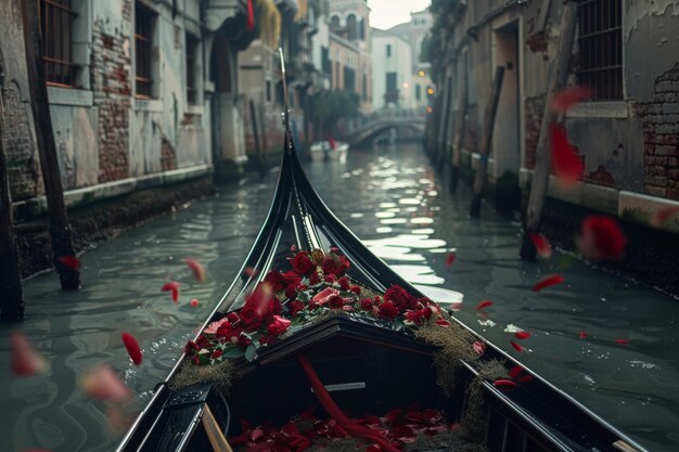 Foto viaje romántico en góndola en venecia