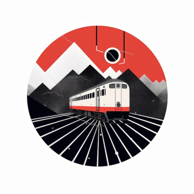 Foto viaje en tren inspirado en bauhaus a las montañas rojas