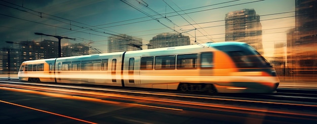 Viaje en tren subterráneo con senderos ligeros