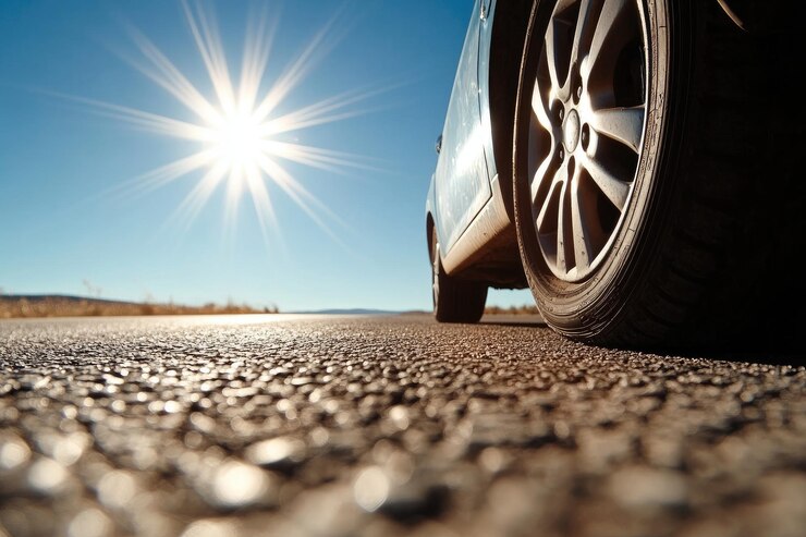Viaje de verano por la carretera de asfalto con luz solar brillante