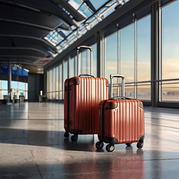 Viajera caminando sola con la bolsa de viaje en el aeropuerto Vacaciones y viajes