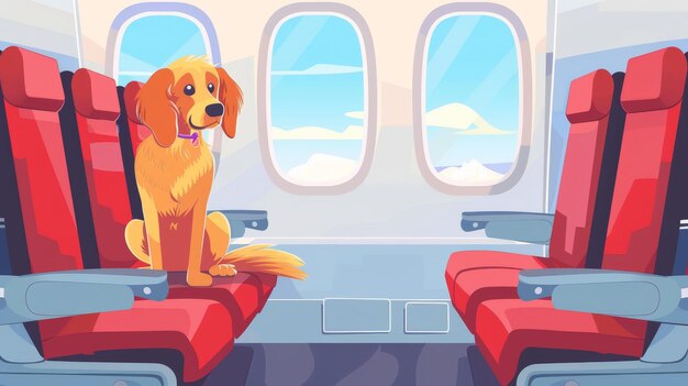 Foto los viajes aéreos se hacen fáciles para las mascotas los perros se suben a los aviones listos para la aventura