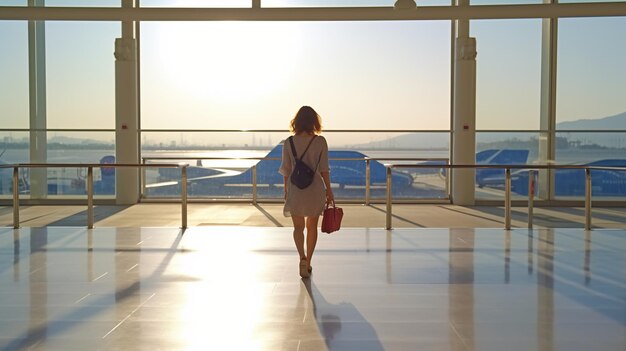 Foto viajes mujer terminal aeropuerto aeropuerto interior servicios aeroportuarios aeropuerto moderno terminal aeropuerto
