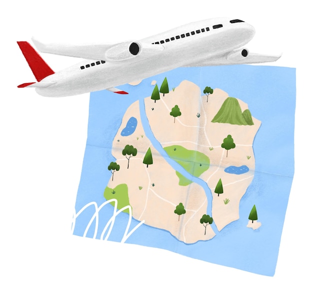 Viajes por el mundo png ilustración estética fondo transparente