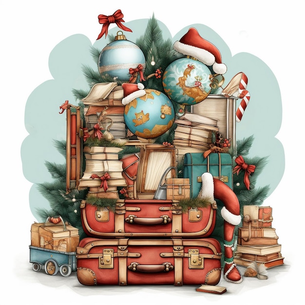 Viajes de Navidad Sublimación Clipart