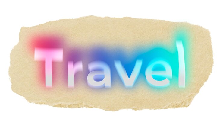 Foto viajes png papel rasgado pegatina de palabras tipografía fondo transparente