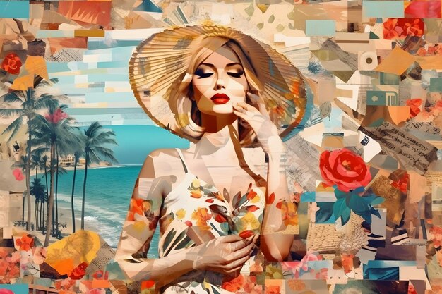 Viajes vacaciones de verano inusual diseño de acuarela de arte de moda