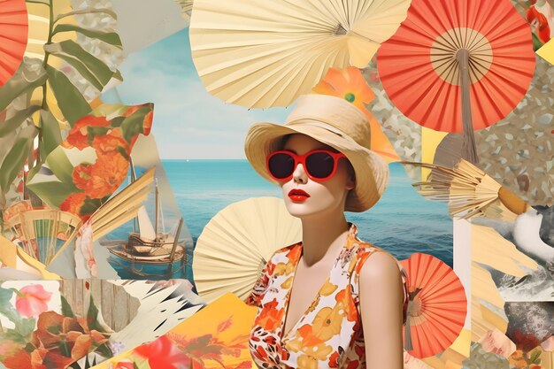 Viajes vacaciones de verano inusual diseño de acuarela de arte de moda