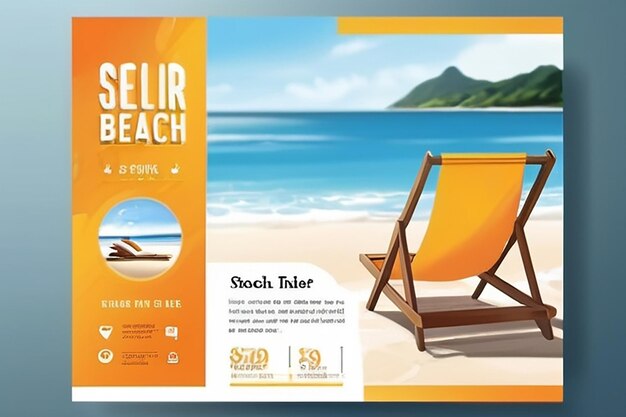 Foto viajes de vacaciones viajando o viajando a la playa de verano post de redes sociales o diseño de plantilla de banner web