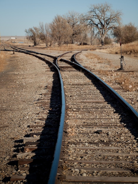 Vías de ferrocarril en el Heritage Center en Limon, Colorado.