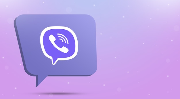 Viber-Logo-Symbol auf Sprechblase 3d