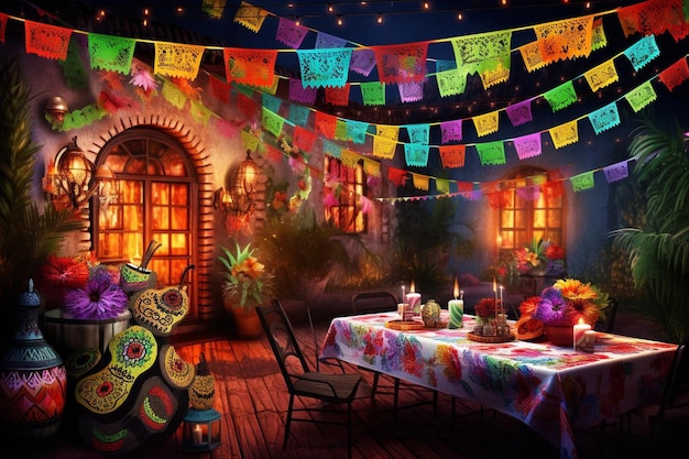 Foto vibes de festa mexicana imagem de fundo