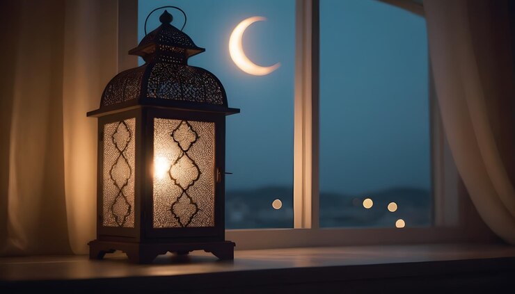 vibraciones de ramadán y vista de la luna