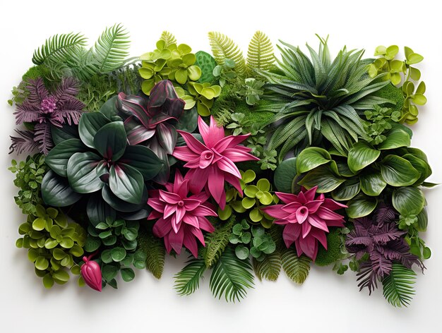 Vibraciones tropicales planta arbusto arreglo floral con hojas tropicales Generativo Ai