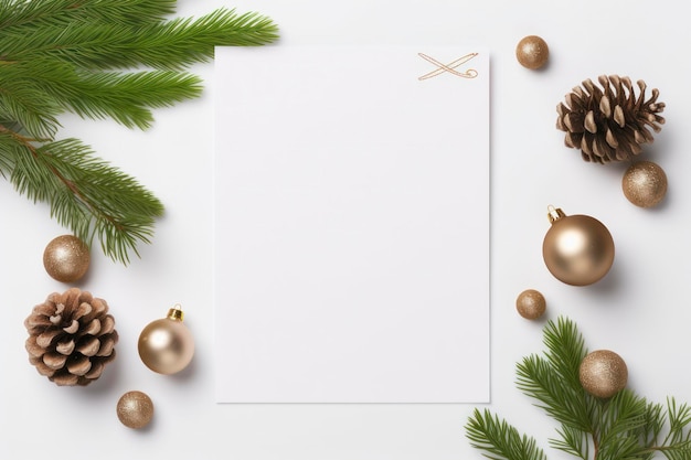 Vibrações de Natal em papel branco em branco