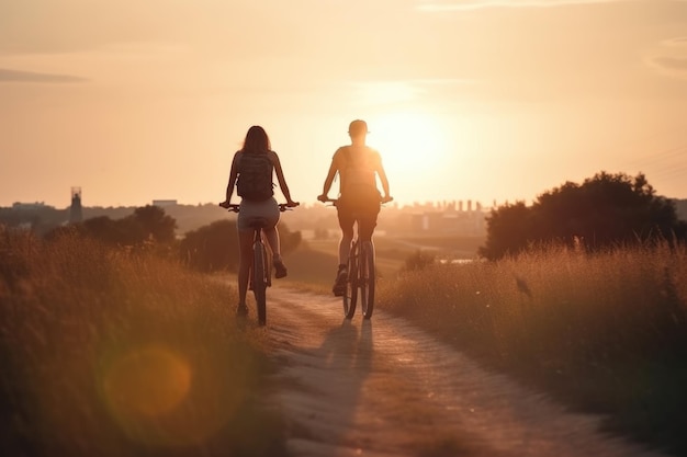 Vibrações noturnas de corrida de bicicleta de verão ai generative