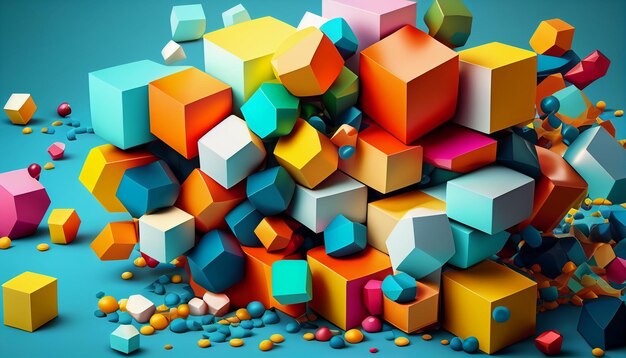 Vibrant Abstract Cube Hintergrund