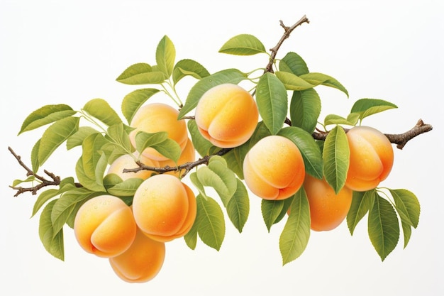 Vibrant Apricot Variety auf Bright White 4K Apricot Bildfotografie
