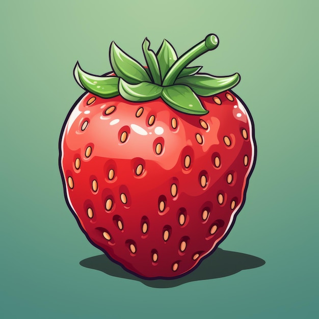 Vibrant Cartoon Strawberry Pixel Art Para Jogos 2D