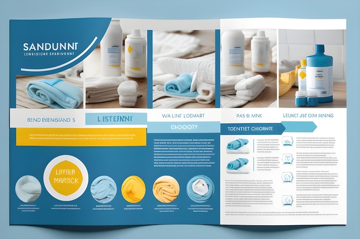 Foto vibrant cleaning service broschüre design für professionelle reinigungsunternehmen