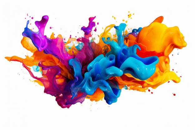 Vibrant CYMK Color Splash Erforscht abstrakte Kunst auf einer weißen LeinwandAR 32