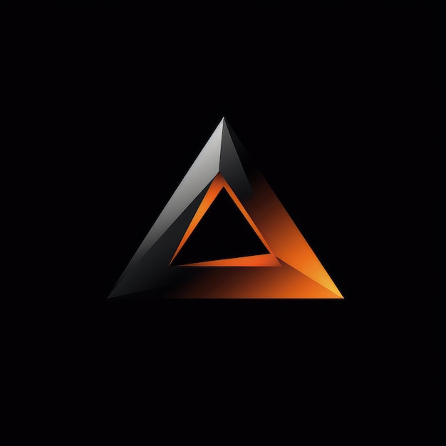 Vibrant Depths revela um logotipo triangular minimalista criativo com dimensões fortes em um fundo preto