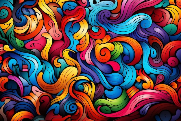 Vibrant Doodle Design AI (diseño de dibujos artificiales vibrante)