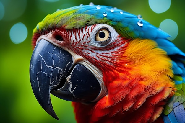 Vibrant Feathers Tropical Macaw Posado Generativo AI