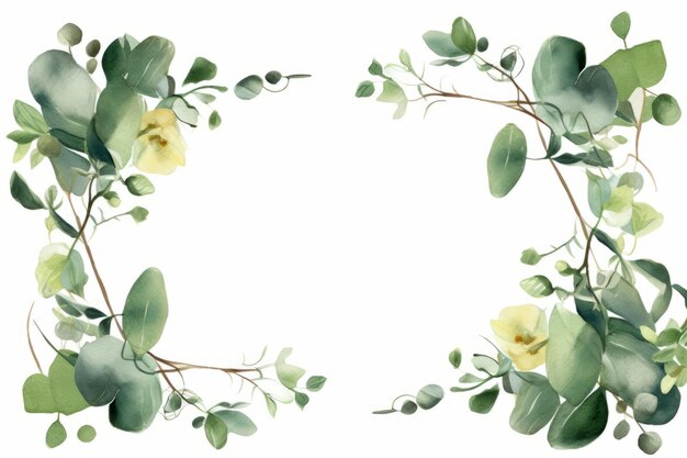 Vibrant NatureInspired Greenery Frame Clipart AR 32 relação de aspecto