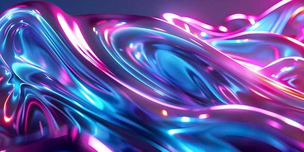 Vibrant Neon Waves Backdrop Luminous Fluid Motion Background Neon Flowing Waves Scene Ai Gerado