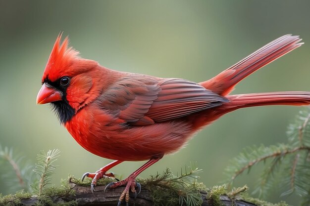 Vibrant Northern Cardinal zeigt unverwechselbare Markierungen Generative KI