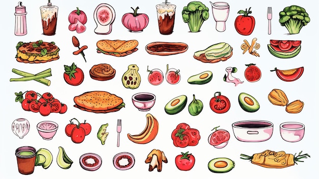Vibrant Olympus Pen F Ilustrações de alimentos Avocado Punk Lyon Escola Colecção de arte de adesivos femininos