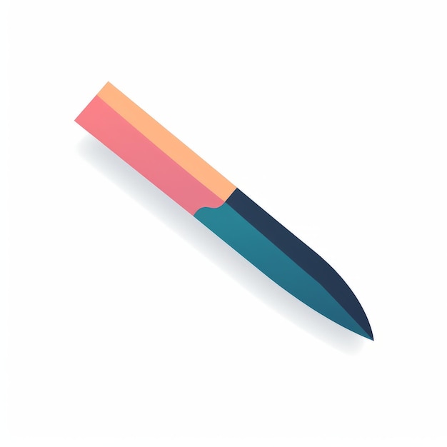 Vibrant Palette Knife Flat Pen Icon em fundo branco