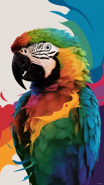 Vibrant Parrot Artistry es una obra de arte digital