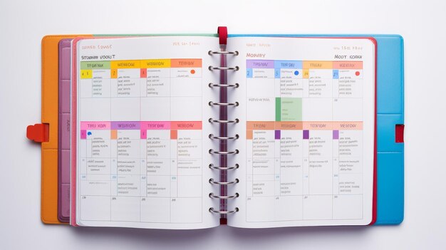 Vibrant Planner wöchentliche Spread angezeigt