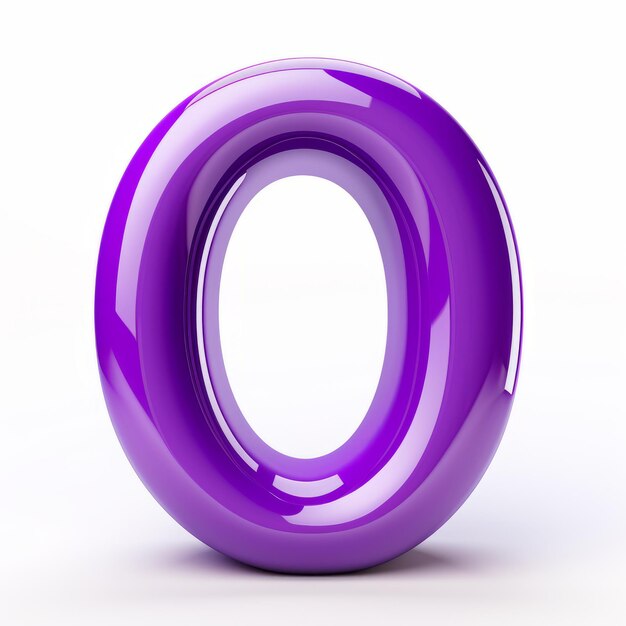 Foto vibrant purple 3d letra q em fundo branco