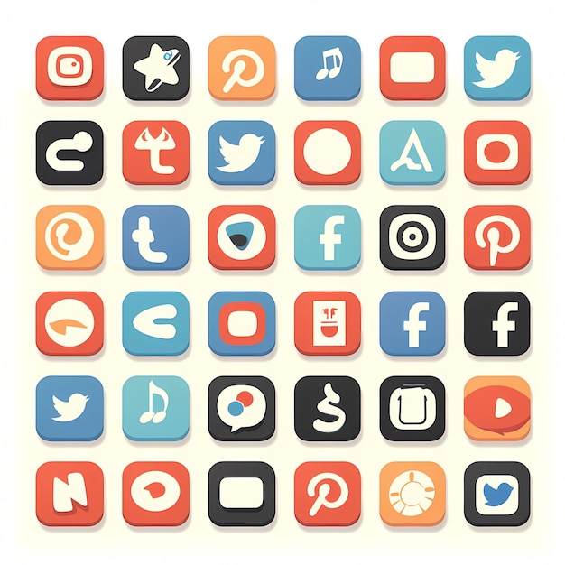 Foto vibrant social media icons