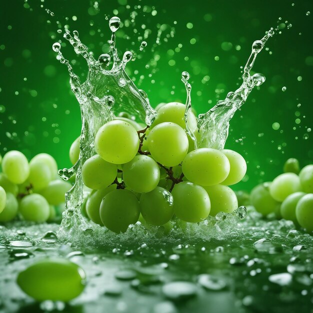 Vibrant Splash Uvas frescas e deliciosas em um refrescante respingo de água Nature's Bounty Captured