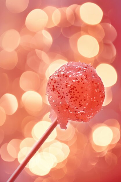 Foto vibrant swirl lollipop en el colorido fondo de bokeh concepto de delicias de confitería